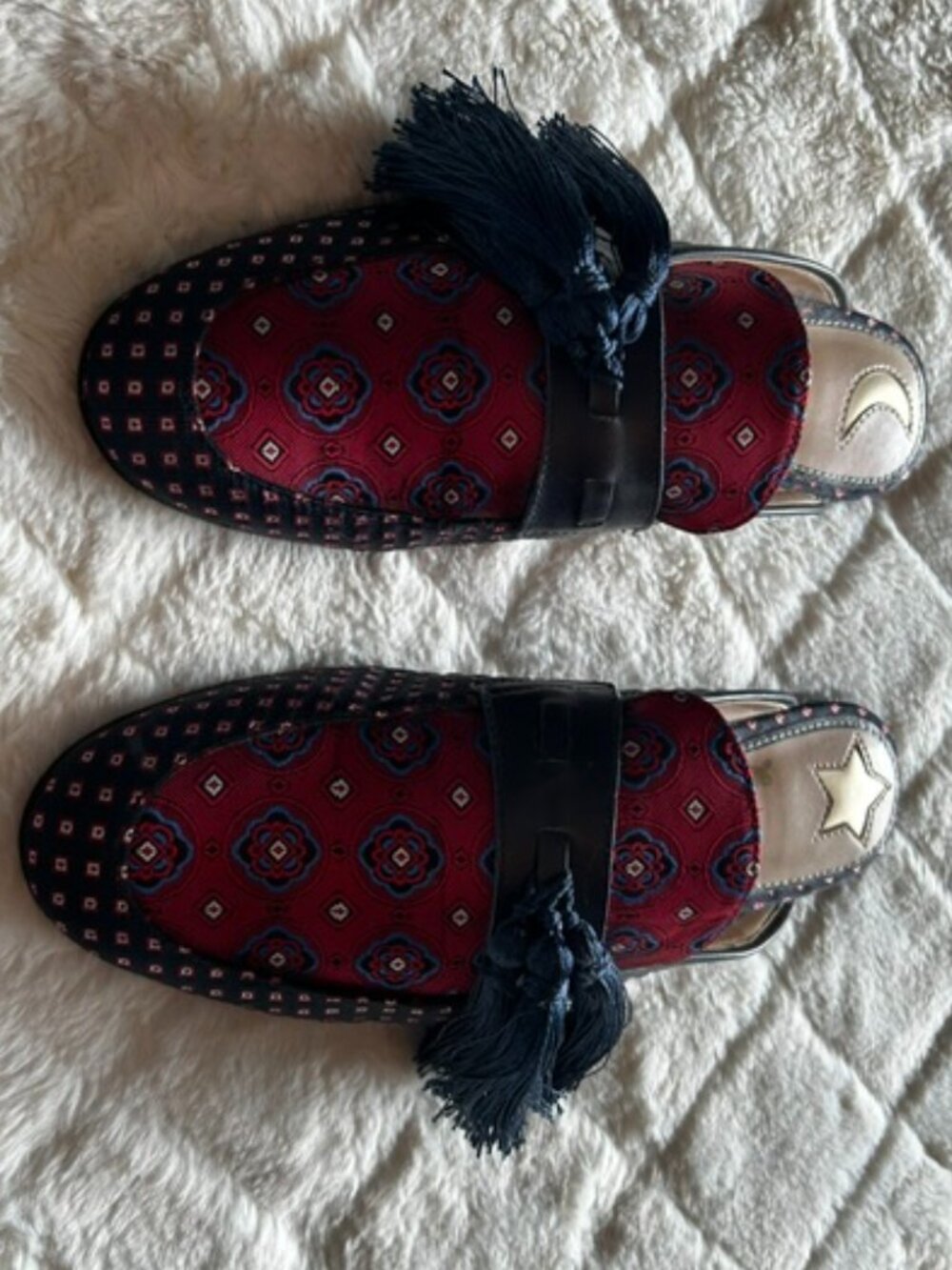 Preowned Sam Edelman Leather/Fabric Loafers - Size 7 1/2